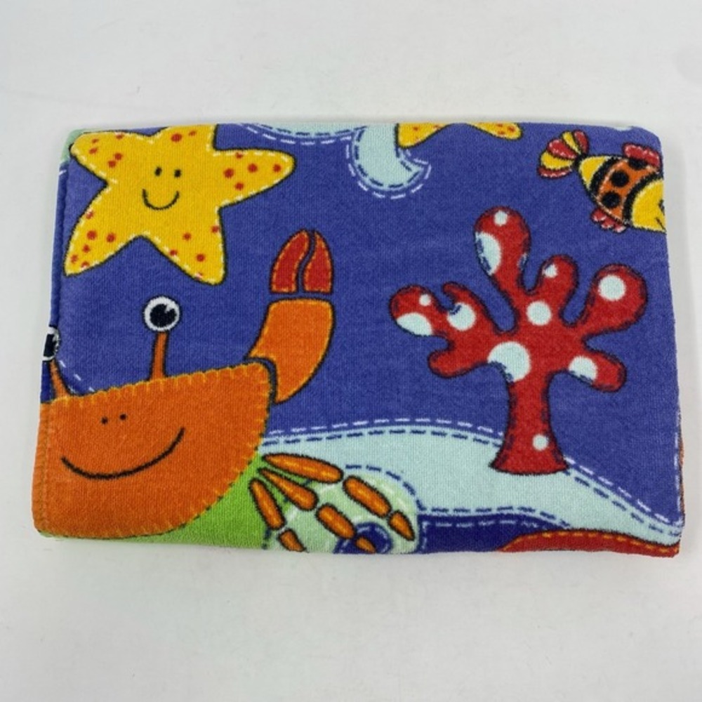 Vtg Aloha Beach Towel Colorful‎ Underwater Sea Animals Octopus Crab 100% Cotton - Picture 5 of 6
